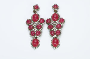 Kenneth Jay Lane Pink Crystal Earrings