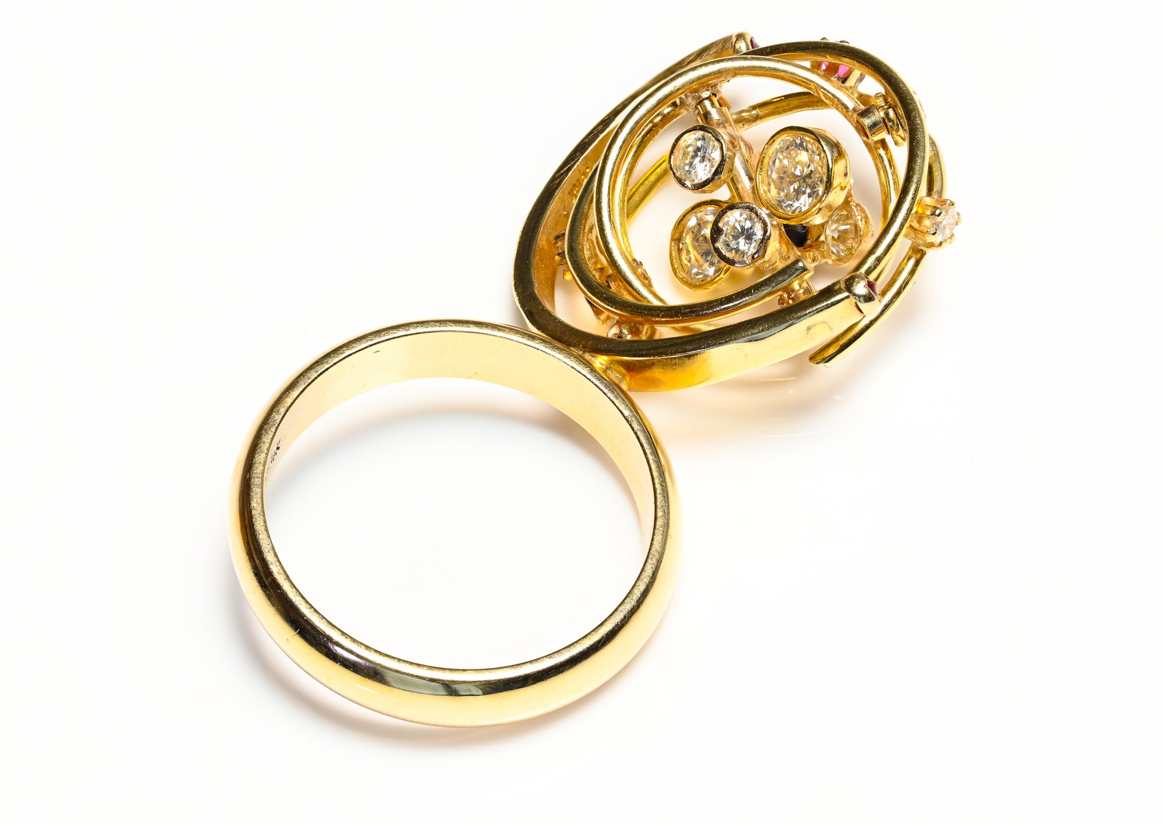 Kinetic Spinner Gold Diamond Ring