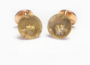 Krementz Art Nouveau Gold Cufflinks