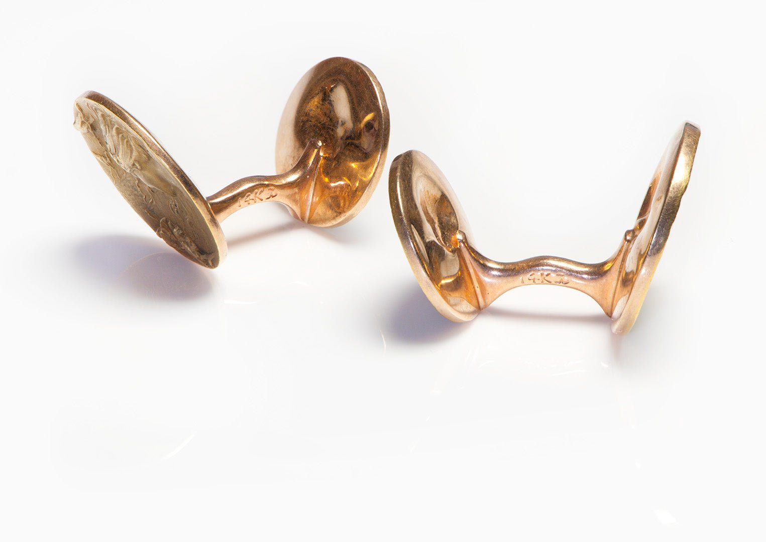 Krementz Art Nouveau Gold Cufflinks