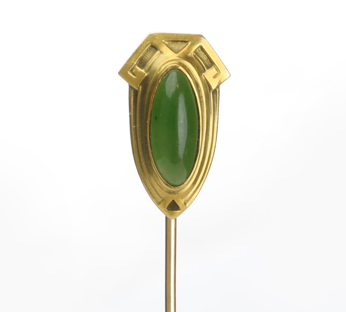 Krementz Translational Gold Cabochon Jade Stick Pin