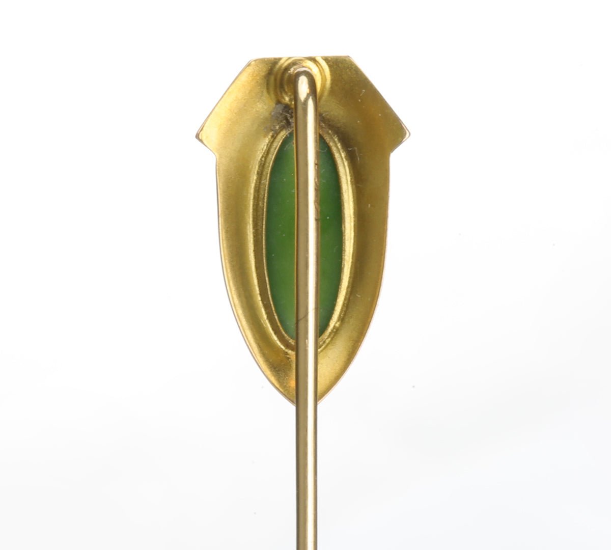 Krementz Translational Gold Cabochon Jade Stick Pin
