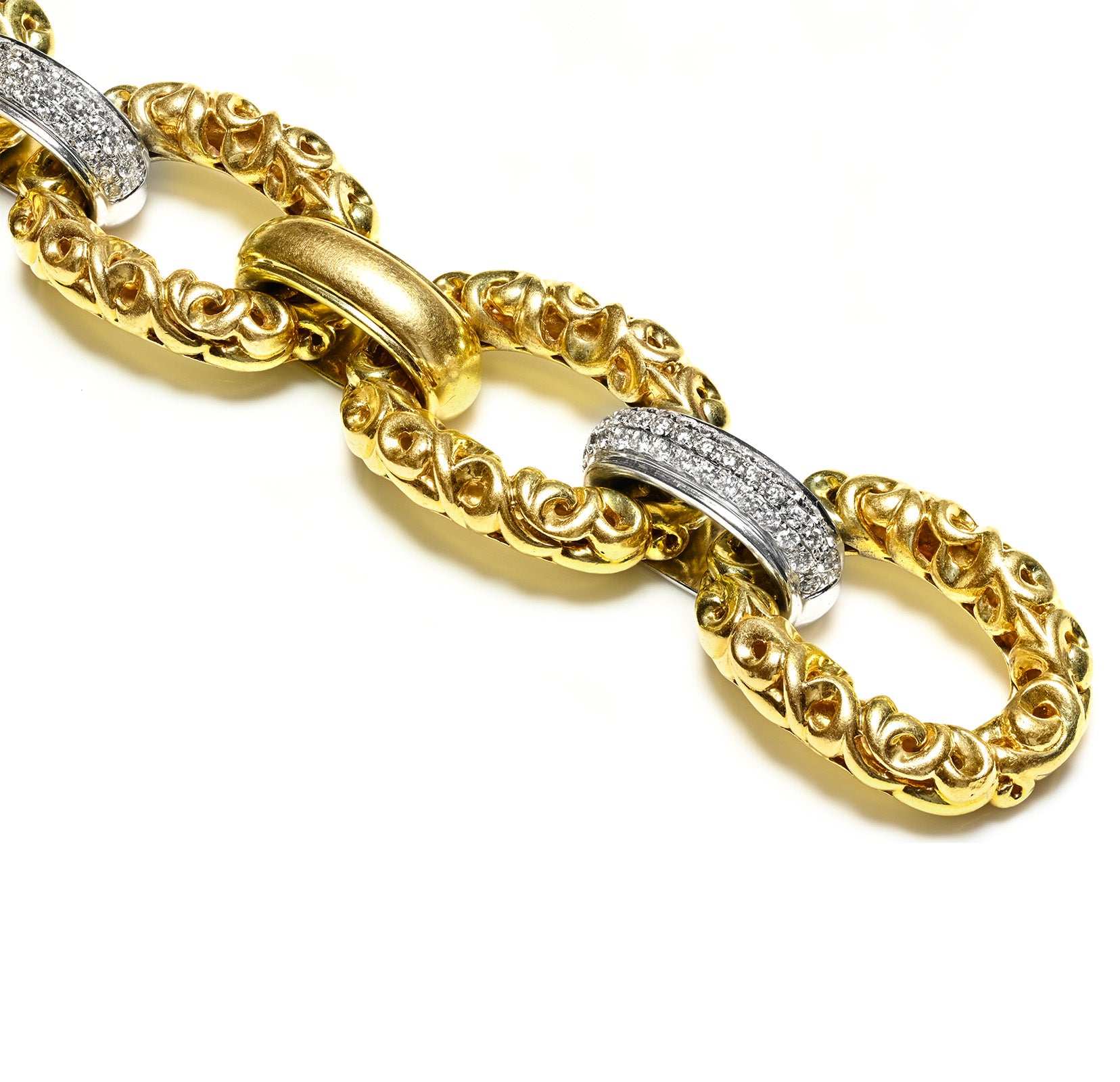 Krypell 18K Gold Diamond Link Bracelet 