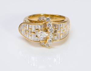 Kurt Wayne Diamond 18K Gold Buckle Ring