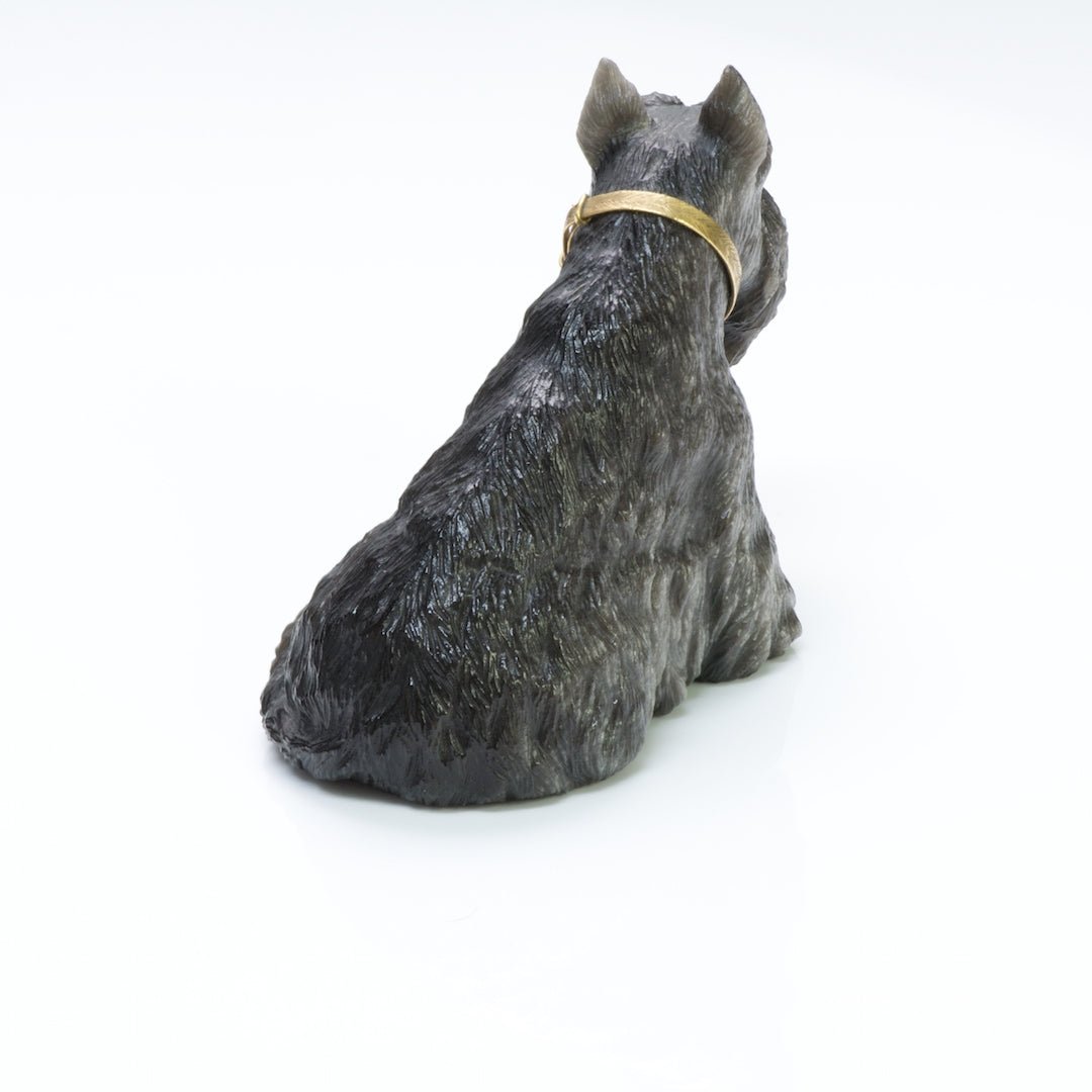 Labradorite Dog Carving Gold Collar