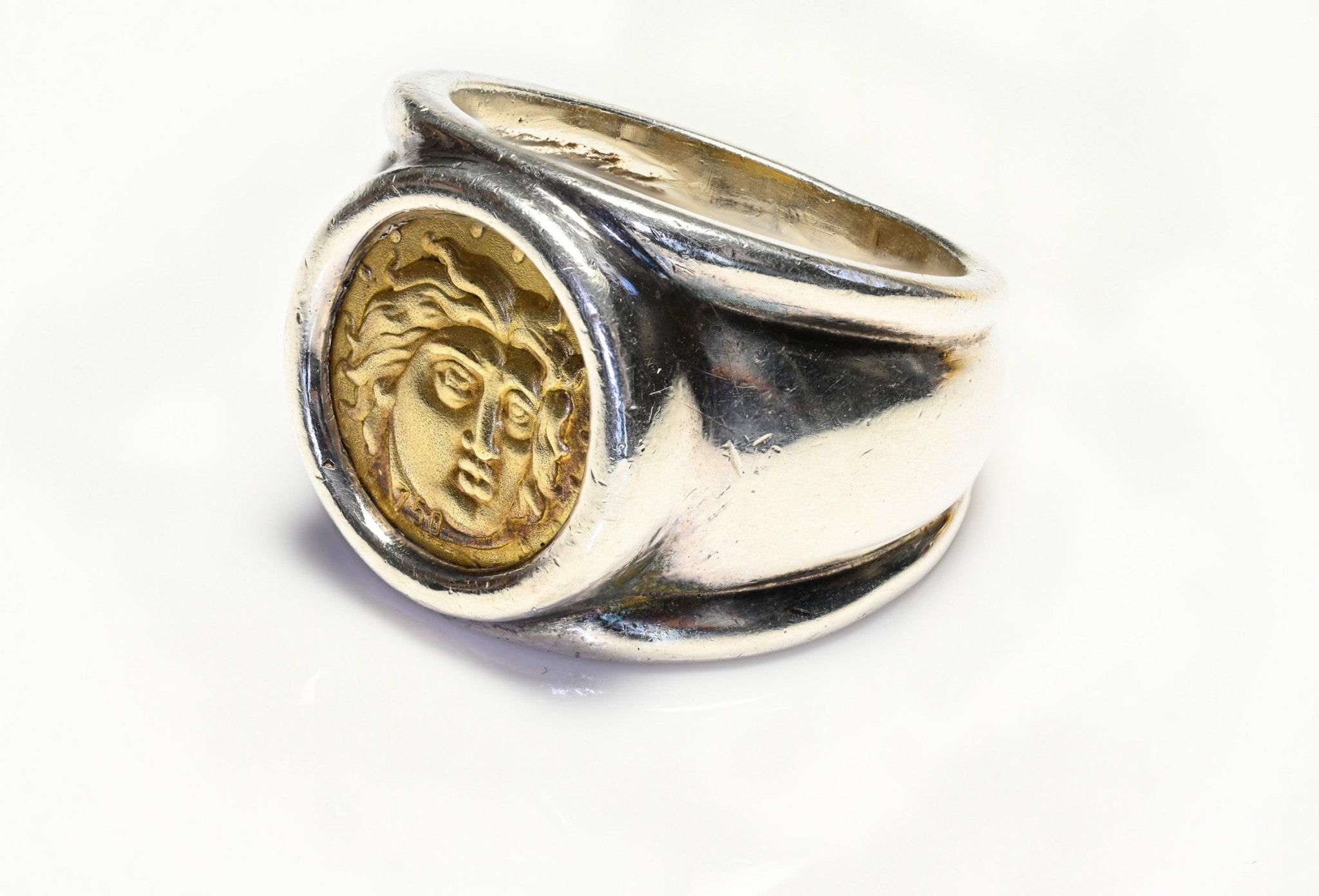 Lalaounis Silver Gold Coin Ring