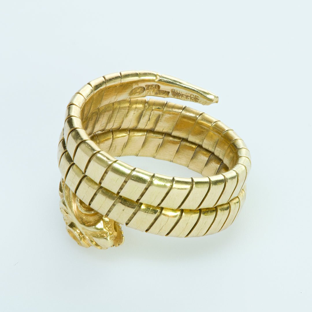 Lalaounis Snake Coil Tubogas 18K Yellow Gold Ring