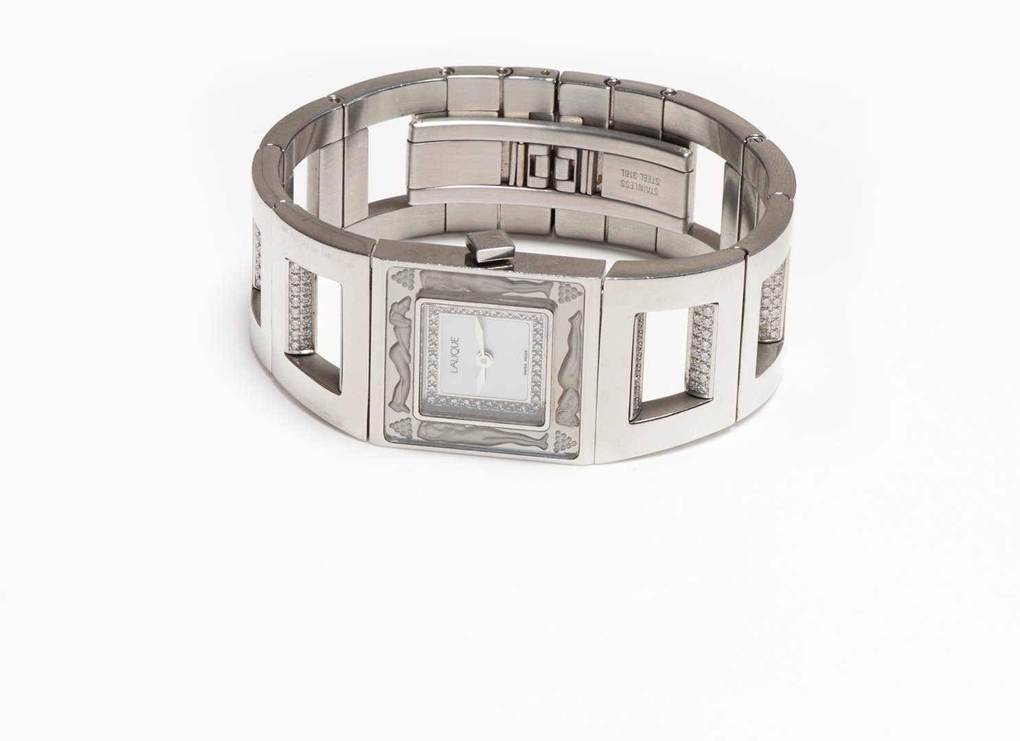 Lalique Bacchantes Crystal Diamond Stainless Steel Watch