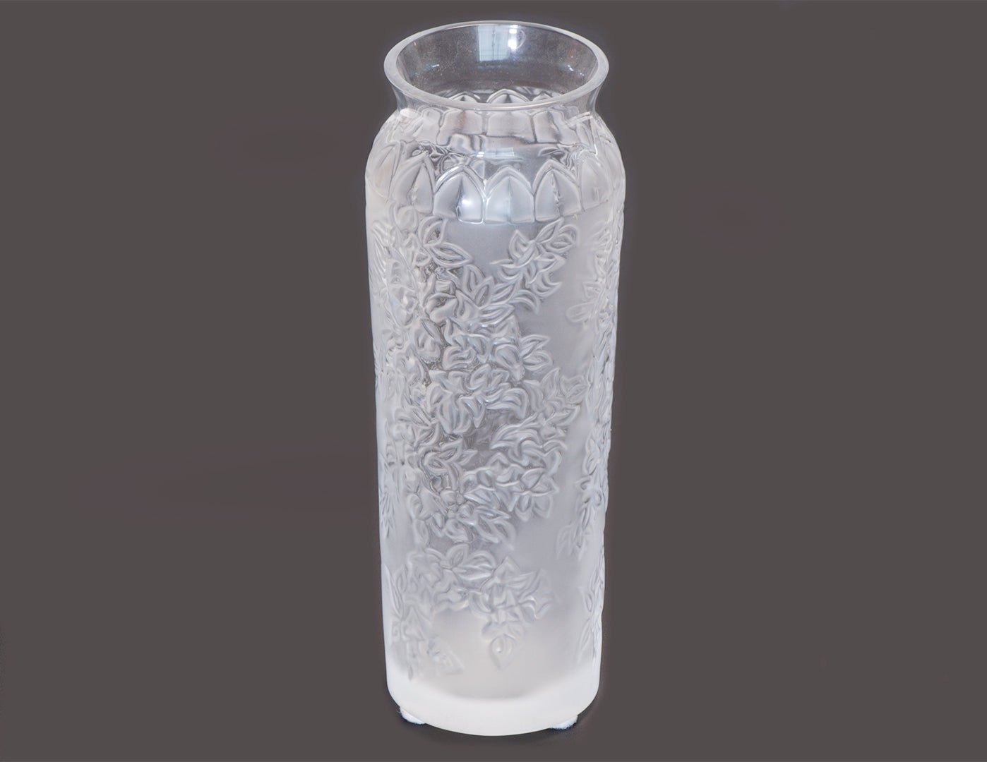 Lalique Bougainvillier Blossom Glass Vase