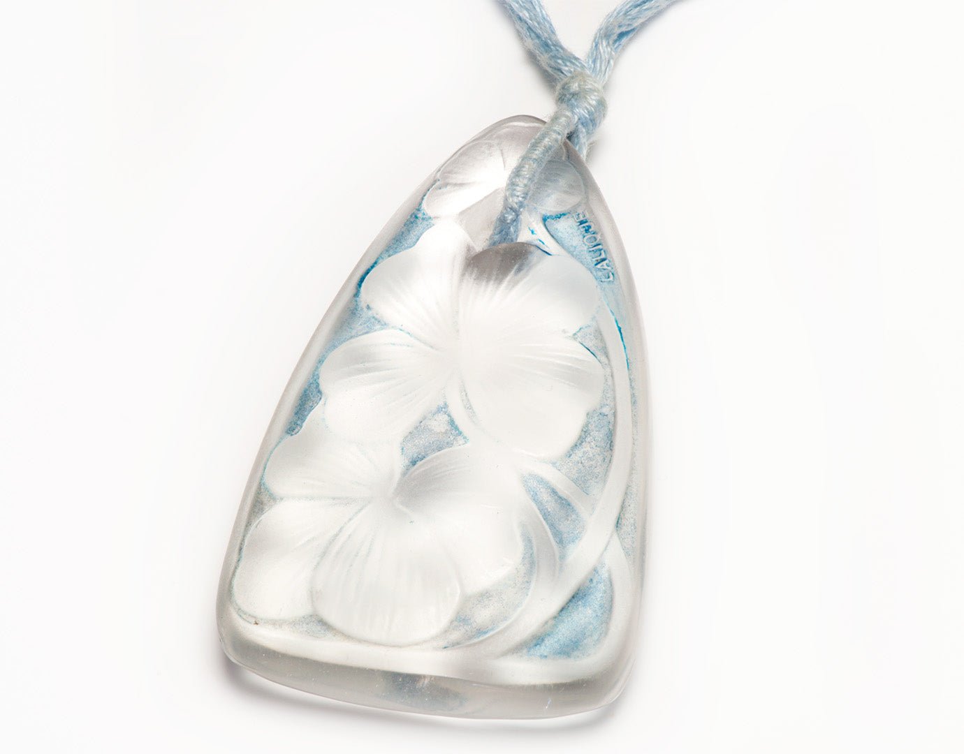 Lalique Flower Glass Pendant