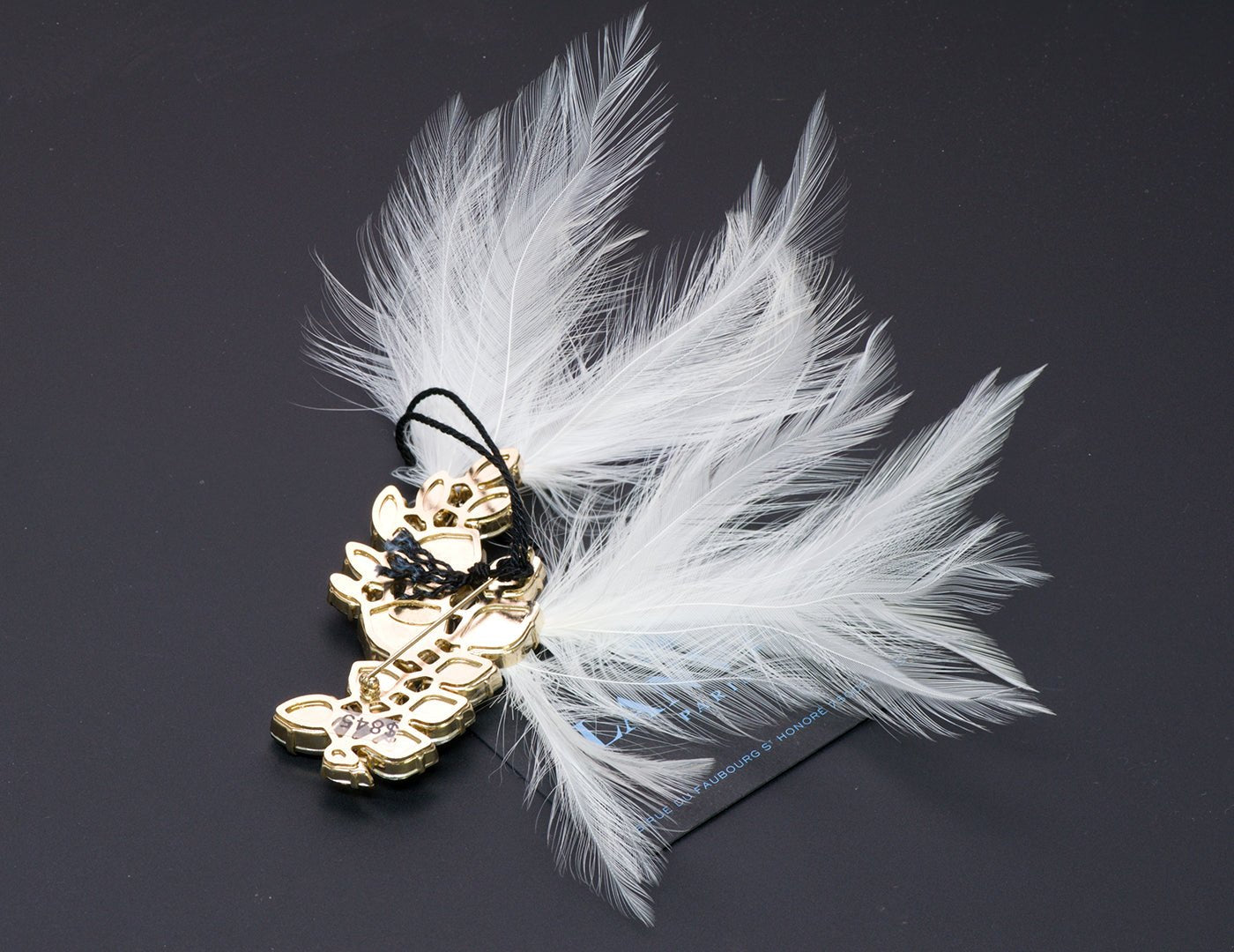 Lanvin Crystal Feather Brooch