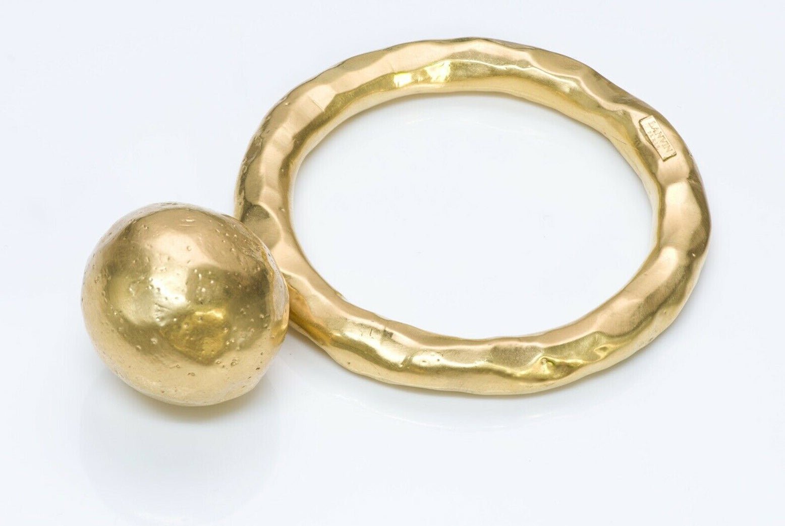LANVIN Paris 1980’s Gold Plated Ball Bangle Bracelet