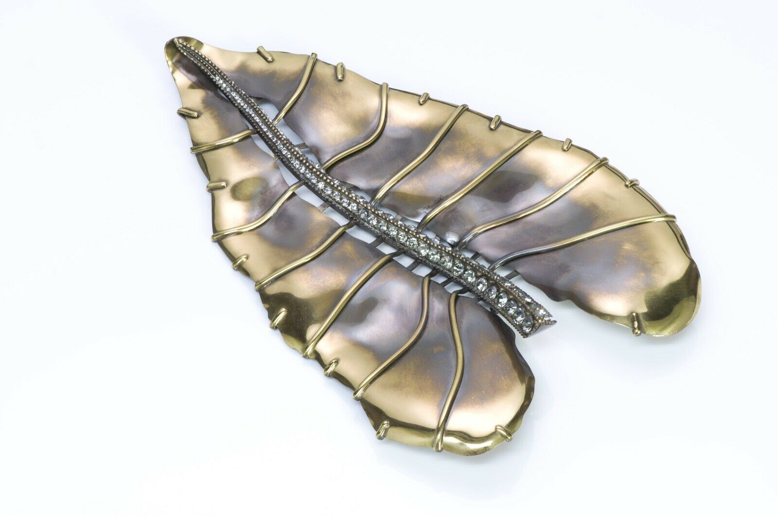 LANVIN Paris Alber Elbaz Spring 2011 Crystal Leaf Brooch