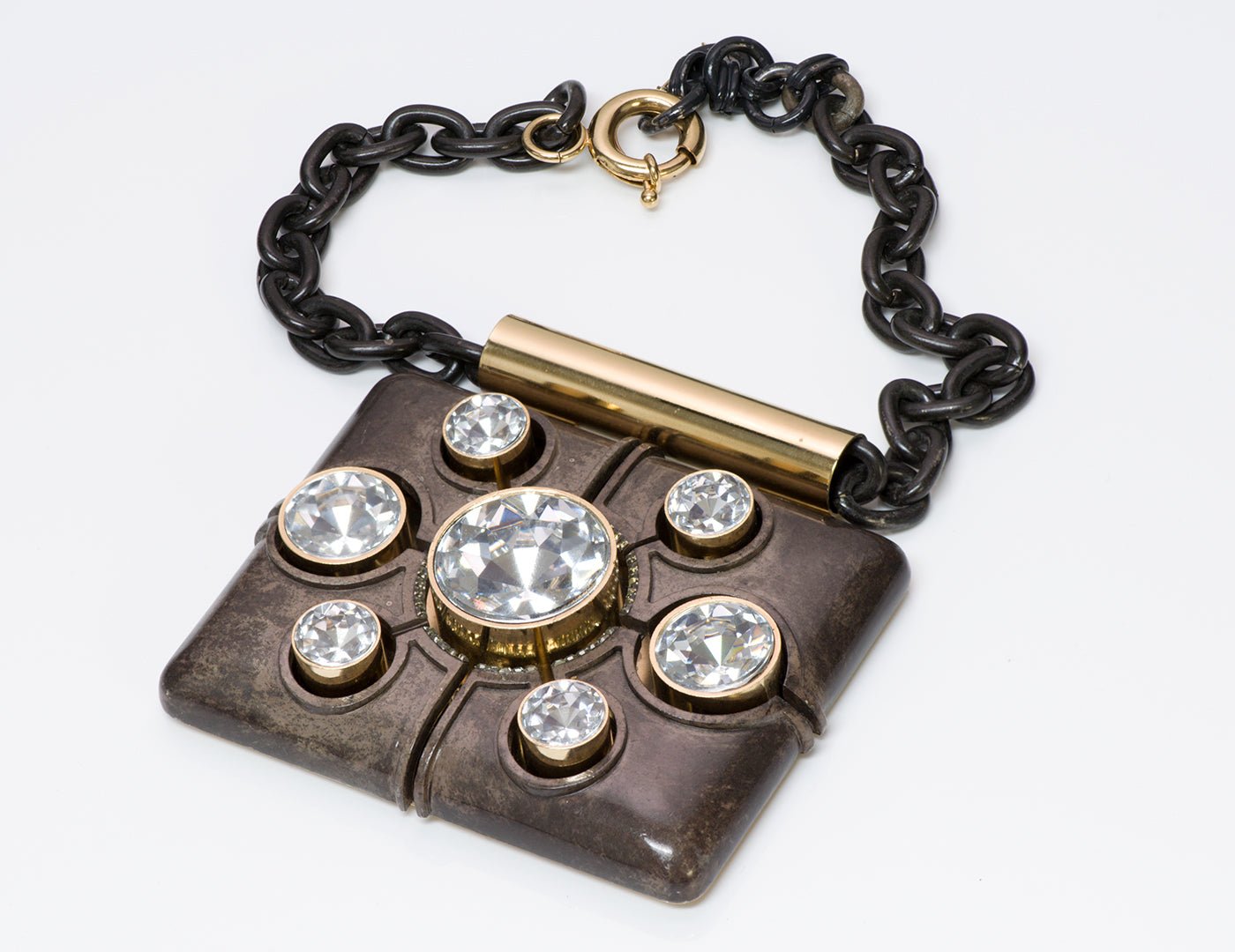 Lanvin Runway Crystal Chain Pendant Necklace