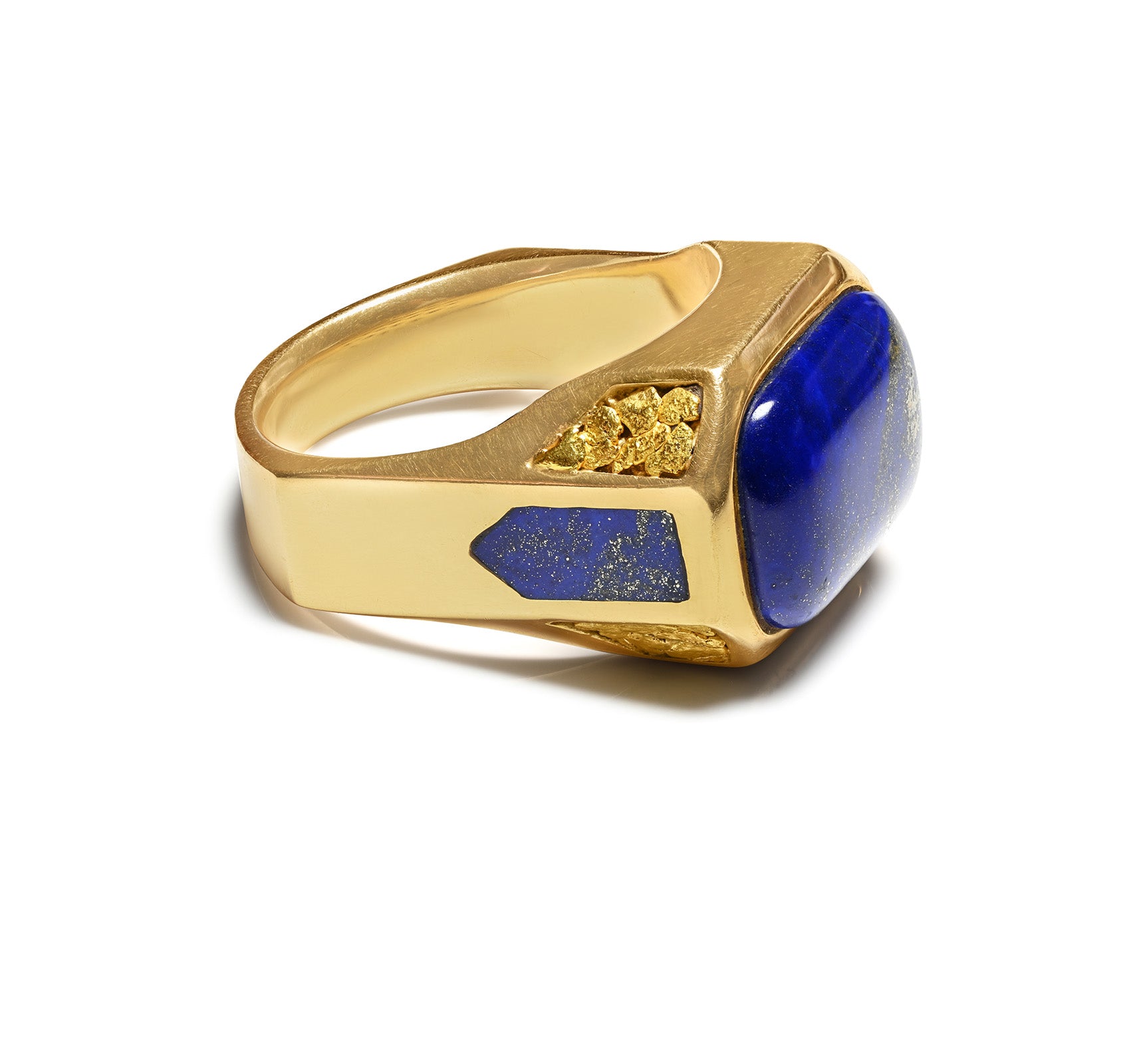 Men’s Lapis Gold Nugget Ring