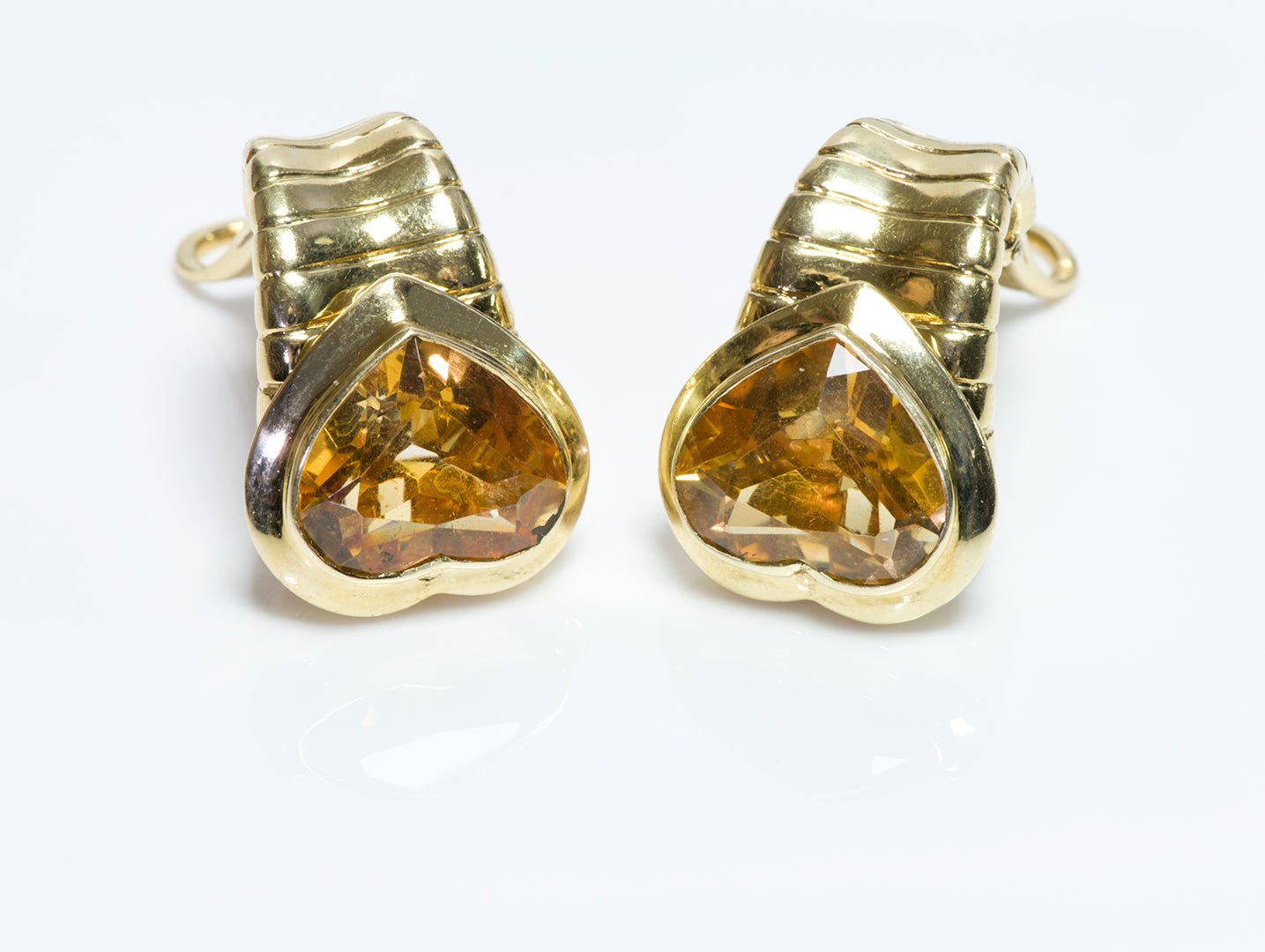 Lepozzi 18K Yellow Gold Heart Citrine Earrings