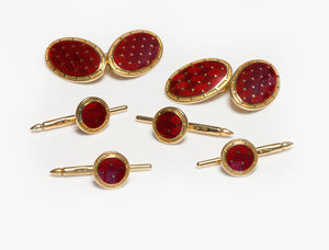 Longmire 18K Gold Enamel Cufflink and 4 Dress Set