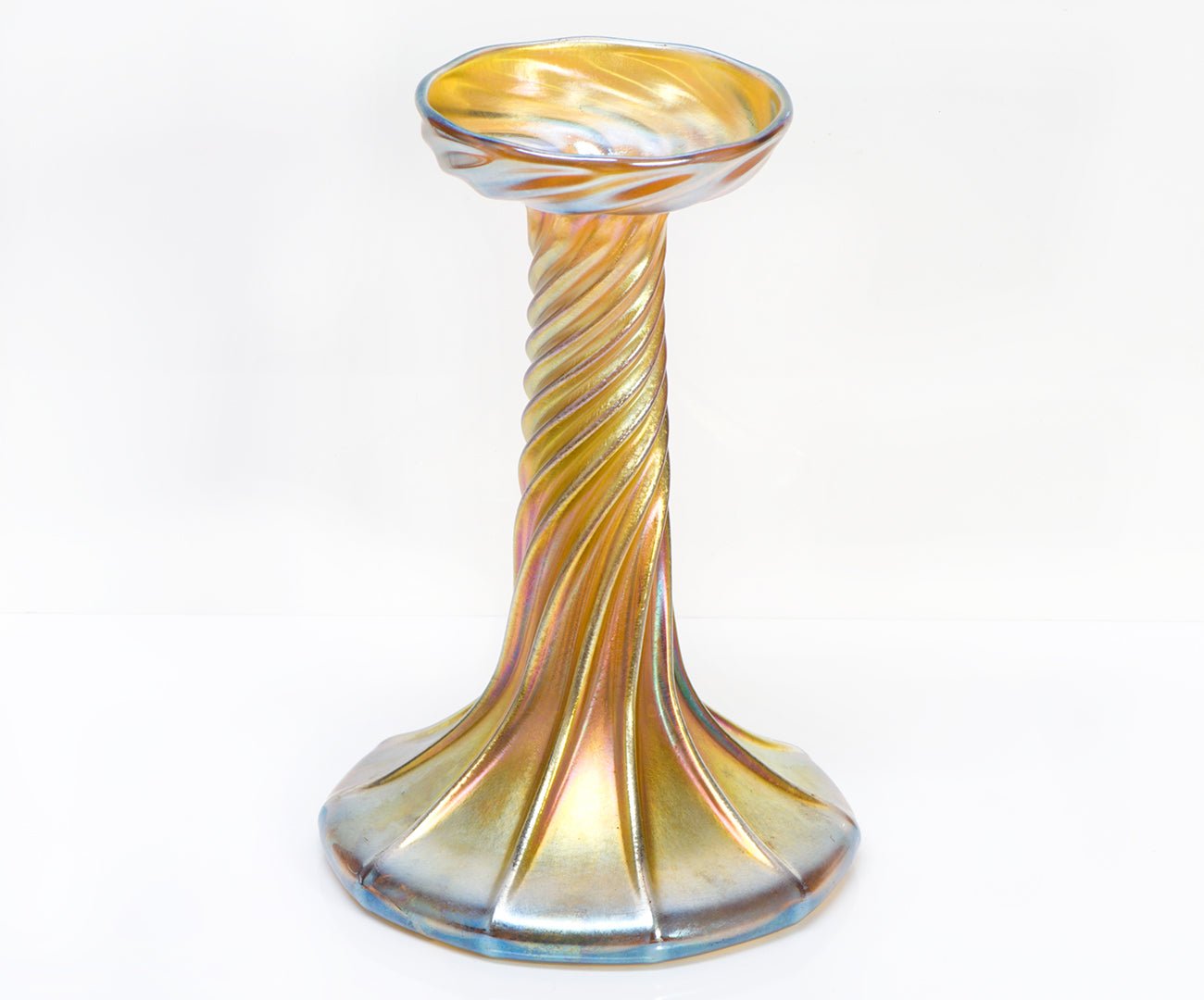 Louis Comfort Tiffany Favrile Art Glass Candlestick Vase