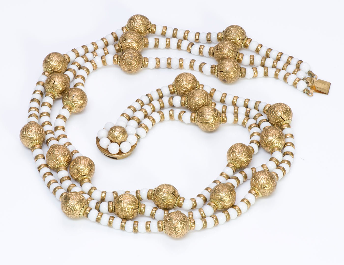 Louis Rousselet Paris 1950’s White Bead Necklace