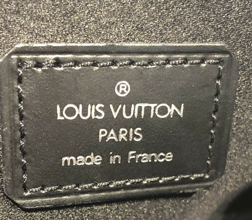 Louis Vuitton LV Black Monogram Logo Satin Leather Mini ALMA Bag