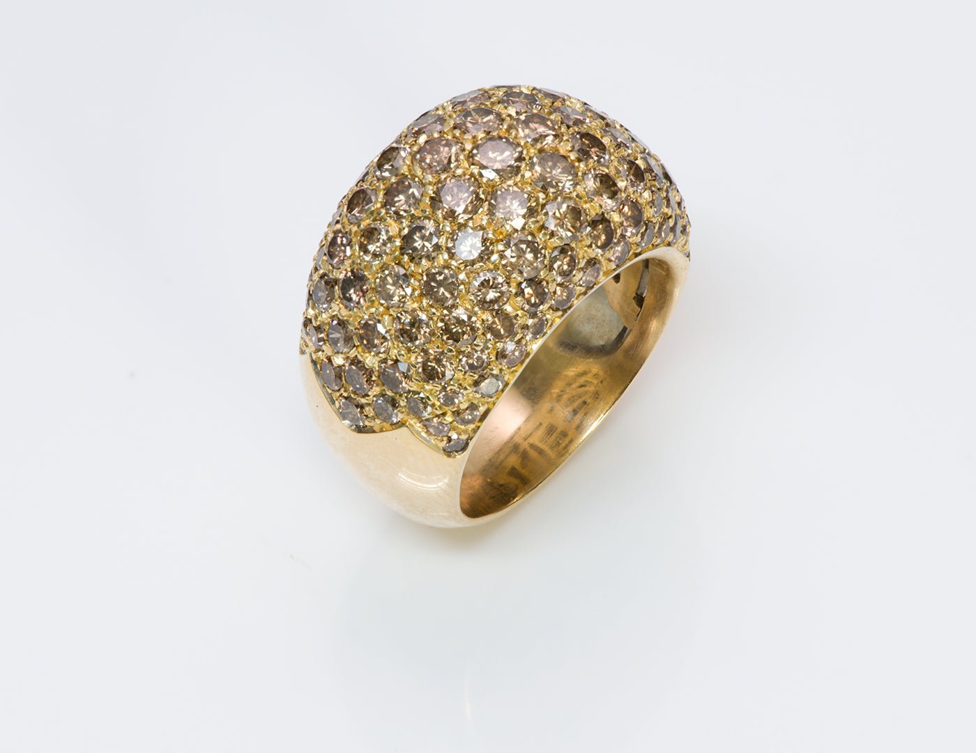 Luca Carati 18K Gold Pave Fancy Brown Diamond Ring