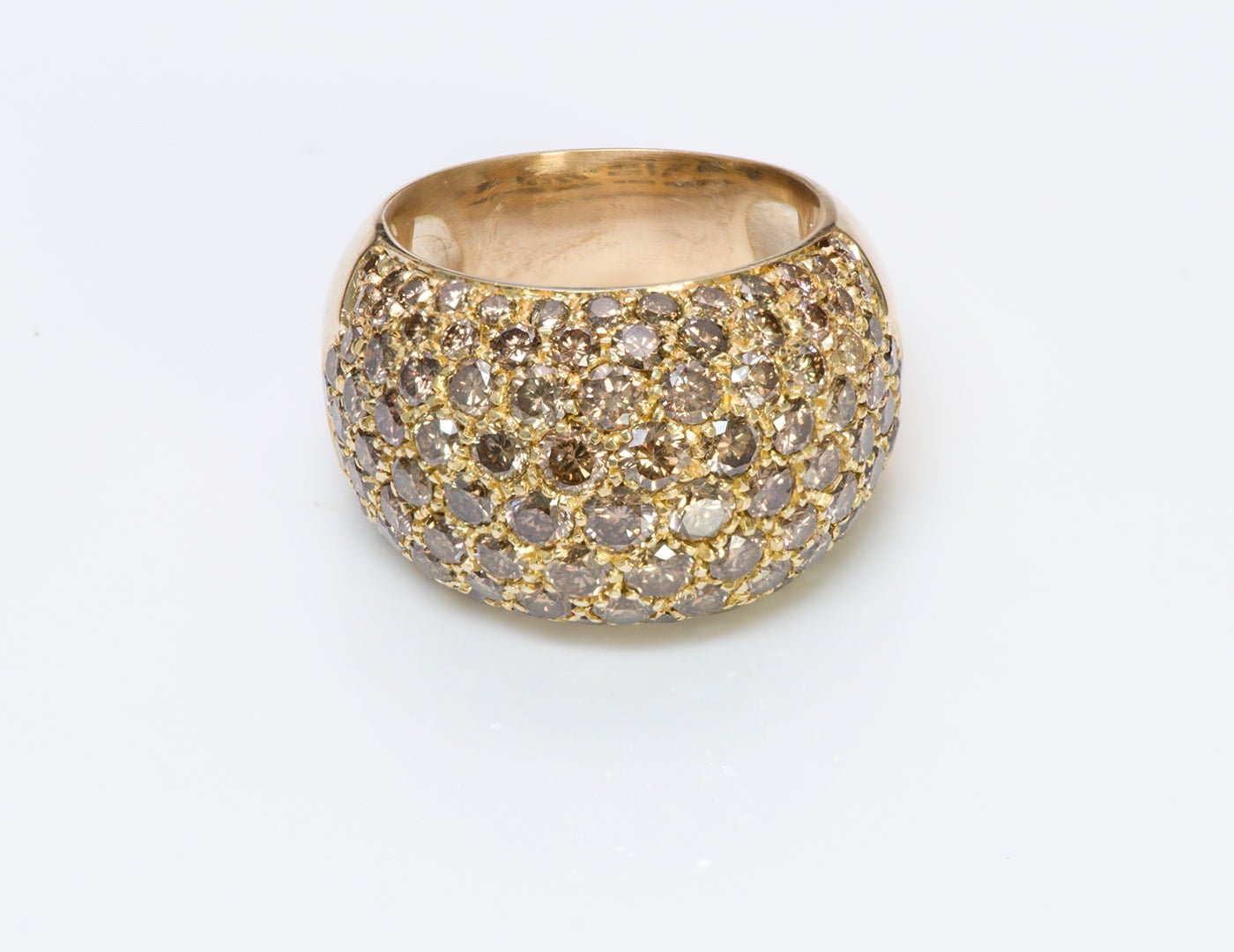 Luca Carati 18K Gold Pave Fancy Brown Diamond Ring