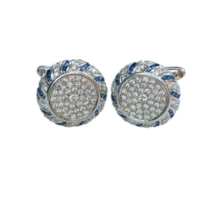Lucien Piccard Sapphire Diamond Cufflinks