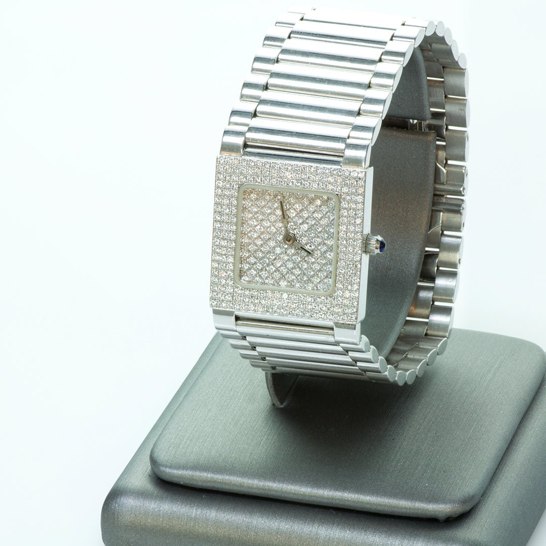 Luxury Z Design 18K White Gold and Diamond Watch