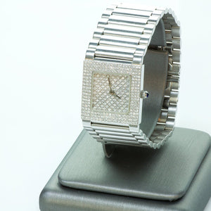 Vintage Z Design 18K White Gold Diamond Pavé Luxury Watch