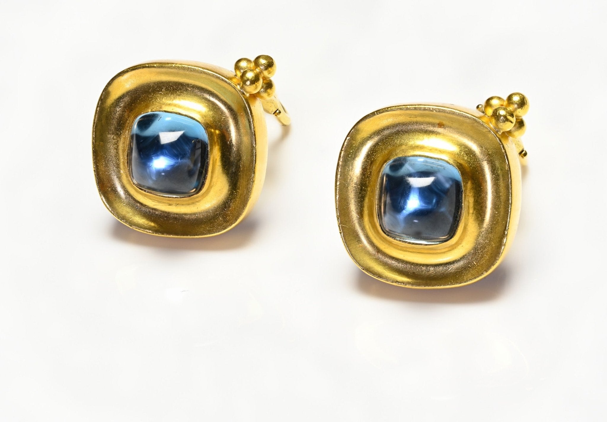 Maija Neimanis 22K Gold Aquamarine Earrings