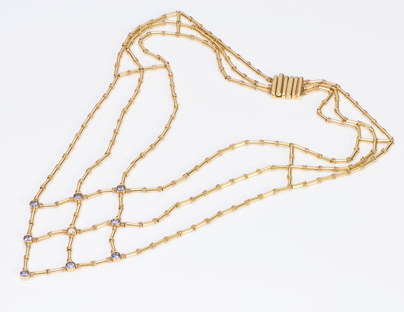 Manfredi Gold Tanzanite Diamond Necklace