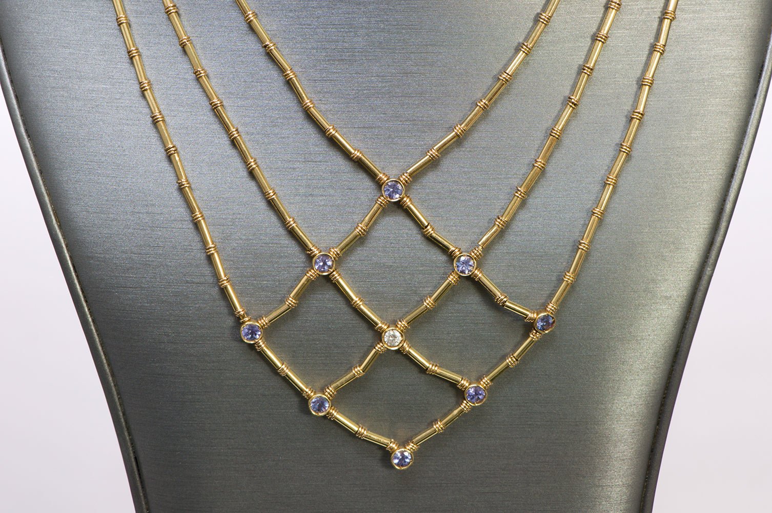 Manfredi Gold Tanzanite Diamond Necklace