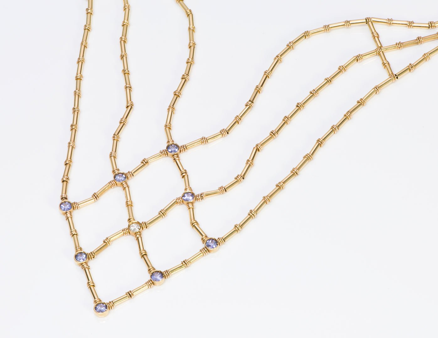Manfredi Gold Tanzanite Diamond Necklace