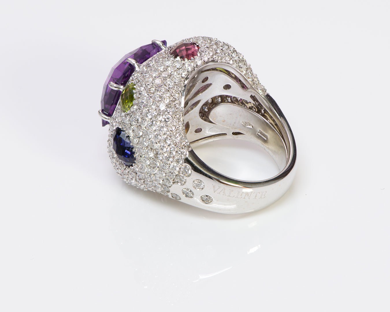 Marco Valente 18K Gold Amethyst Diamond Gemstone Ring