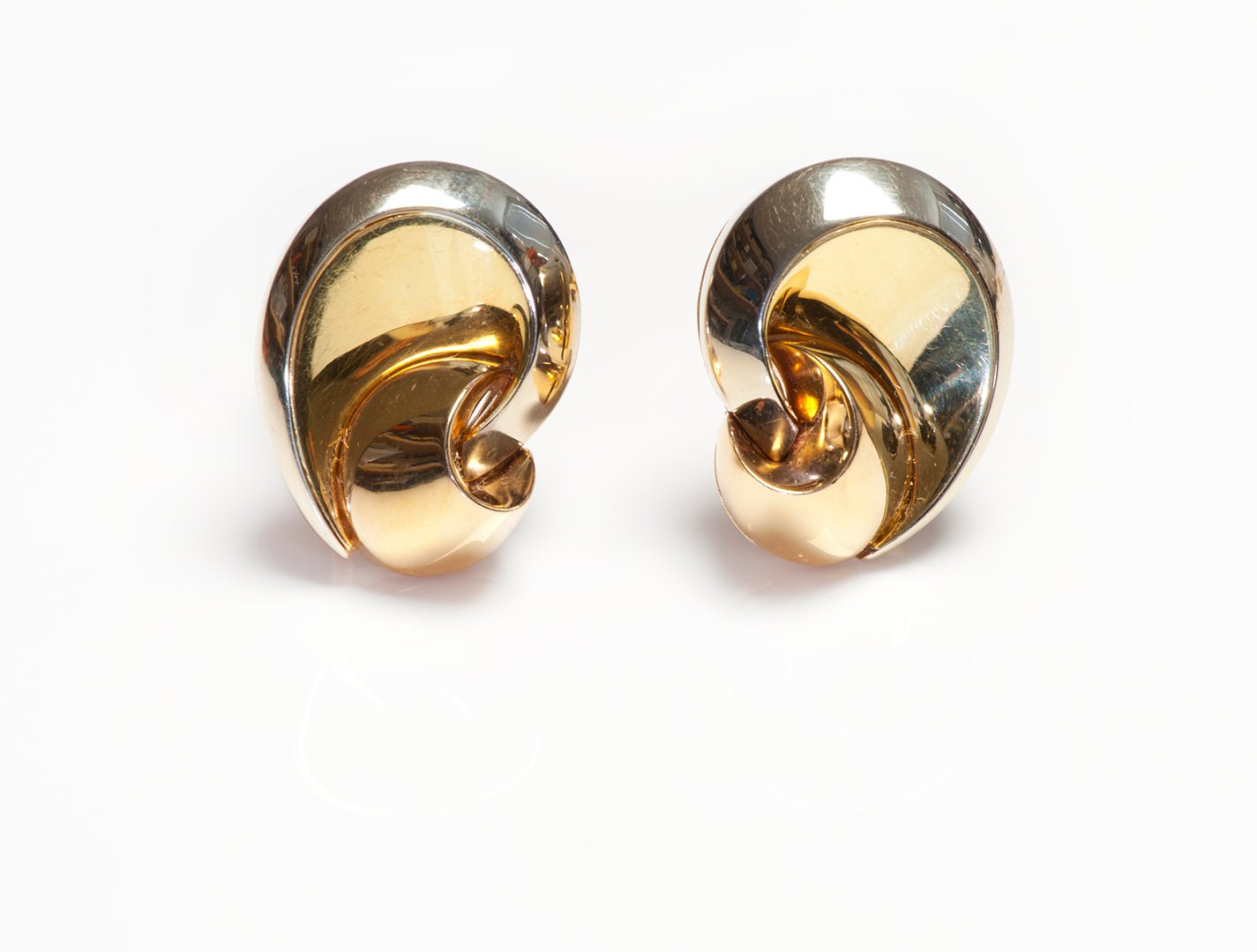 Marina B. 18K Gold Swirl Earrings