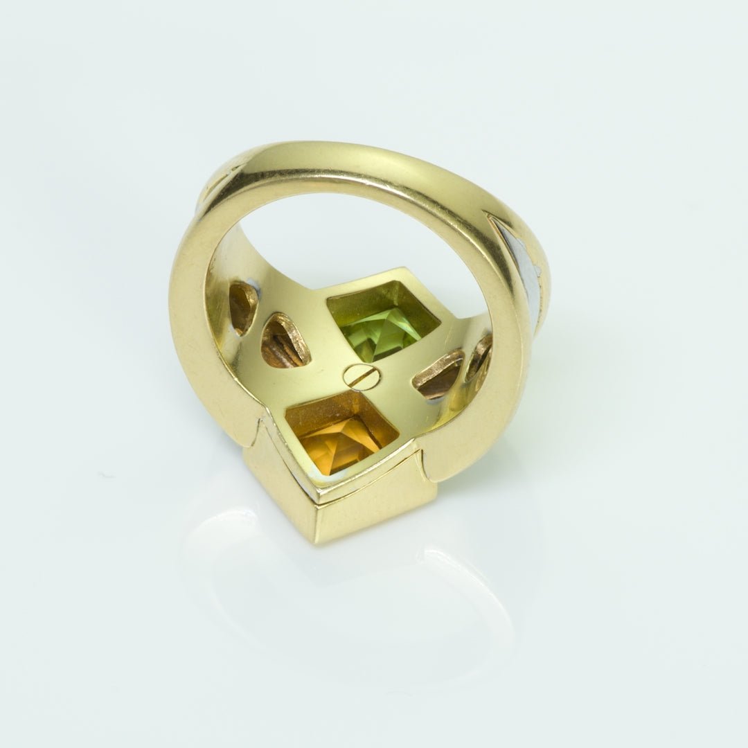 Marina B Gold Peridot Citrine Ring