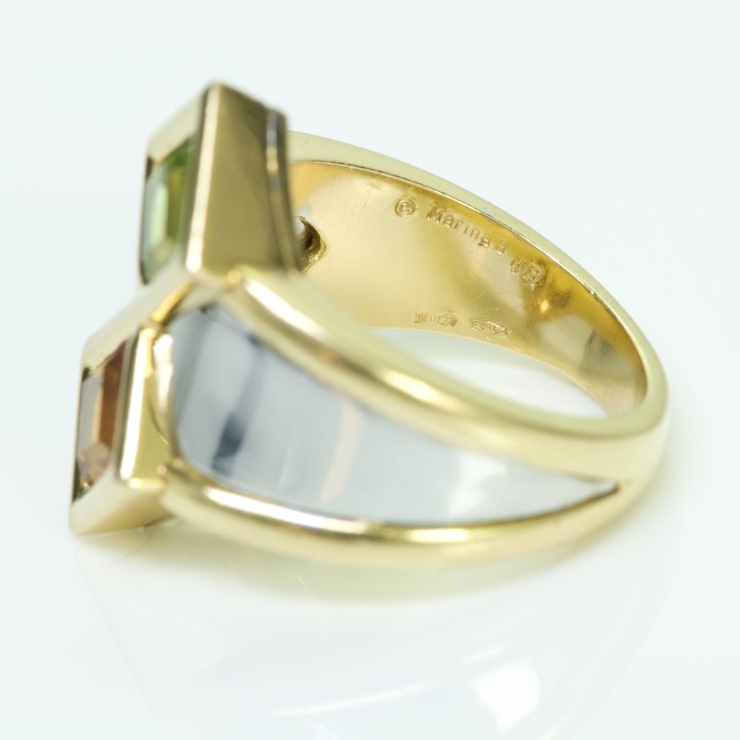 Marina B Gold Peridot Citrine Ring