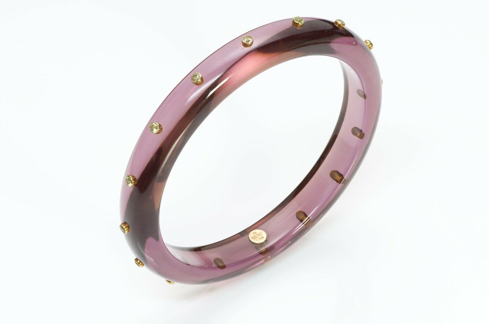 Mark Davis Purple Bakelite Peridot Bangle Bracelet
