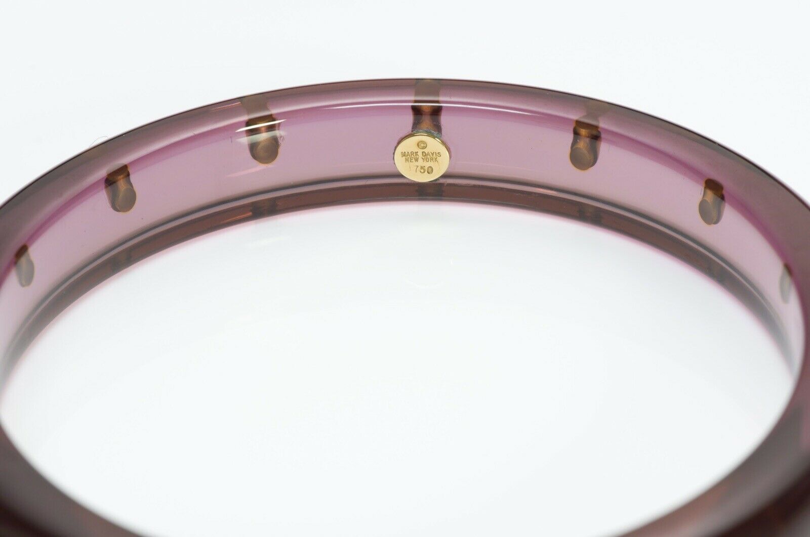 Mark Davis Purple Bakelite Peridot Bangle Bracelet