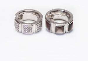 Mauboussin 18K Gold Diamond Mother of Pearl Naora Huggies Earrings