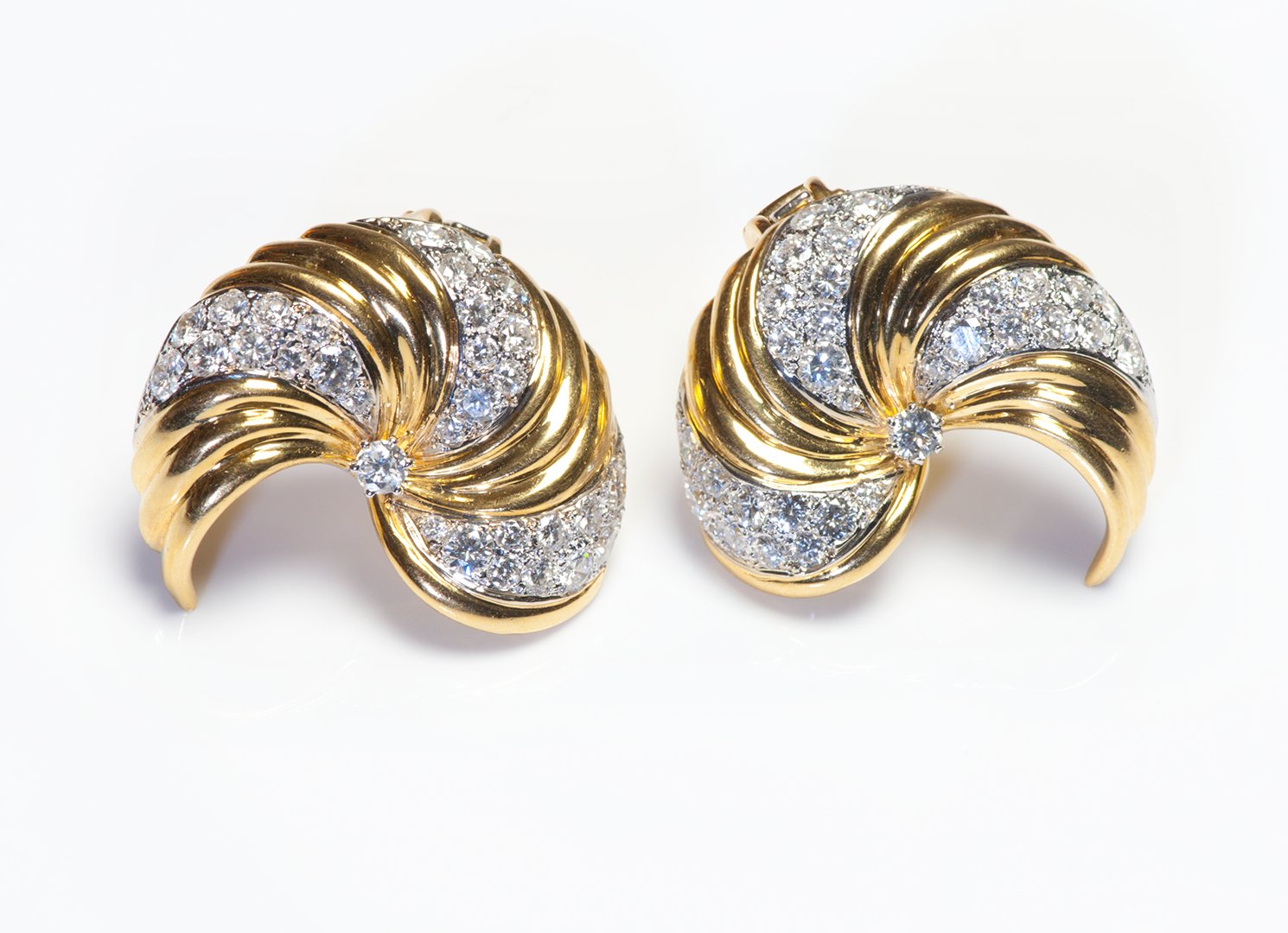 MDJ 18K Yellow Gold Diamond Earrings