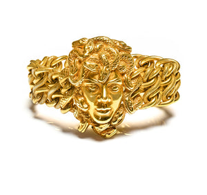 Vintage Unusual 14K Yellow Gold Medusa Bracelet
