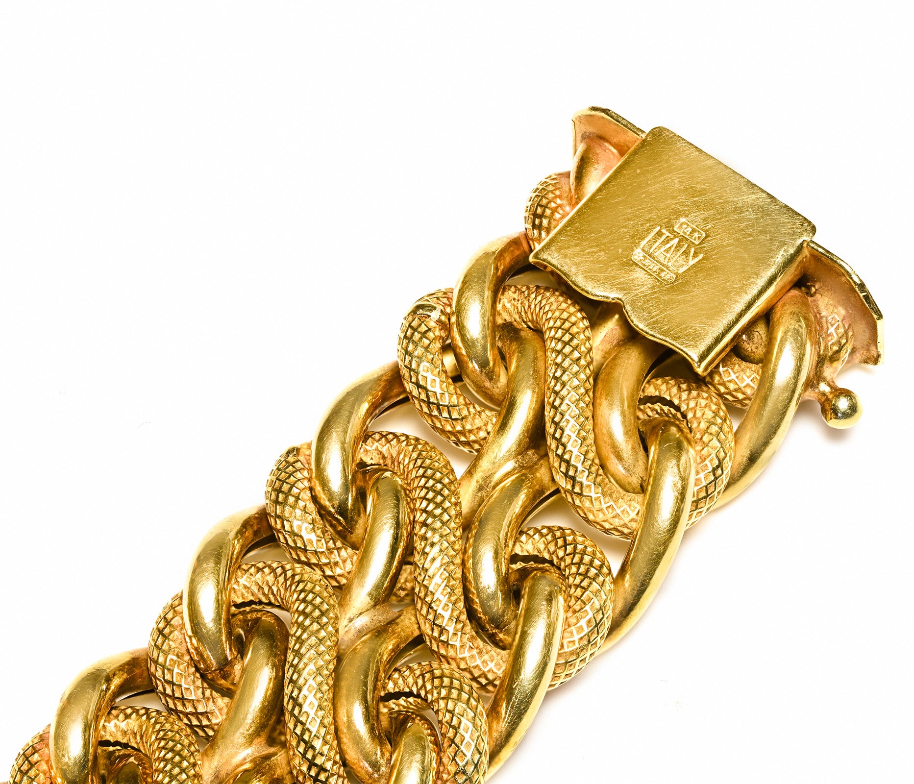 Vintage Unusual Yellow Gold Medusa Bracelet