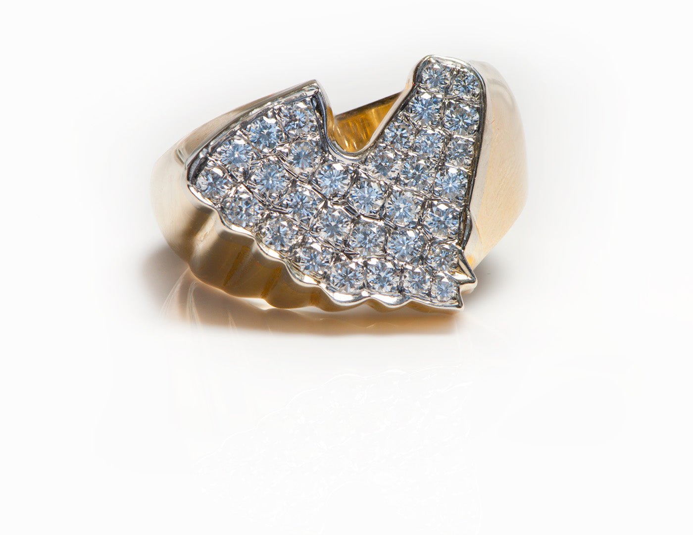 Men's 14K Gold Diamond Horse Ring