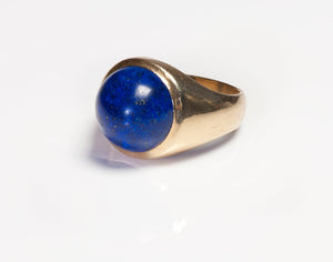 Lapis Yellow Gold Men's Ring