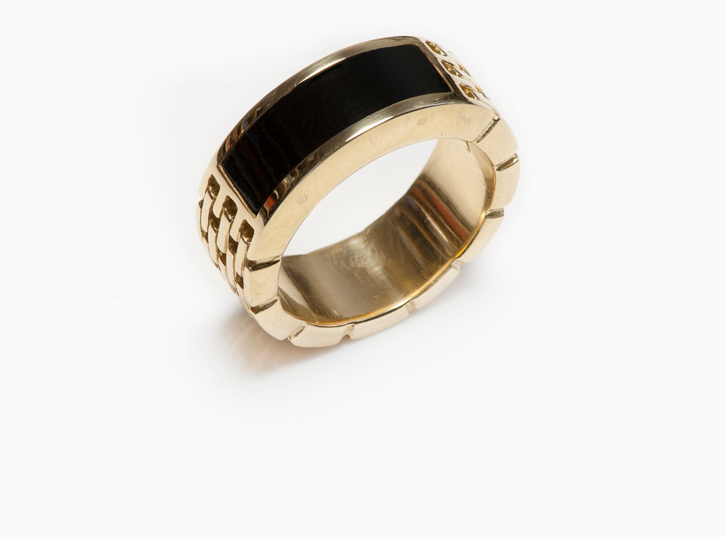 Men's Ring 18K Yellow Gold & Onyx