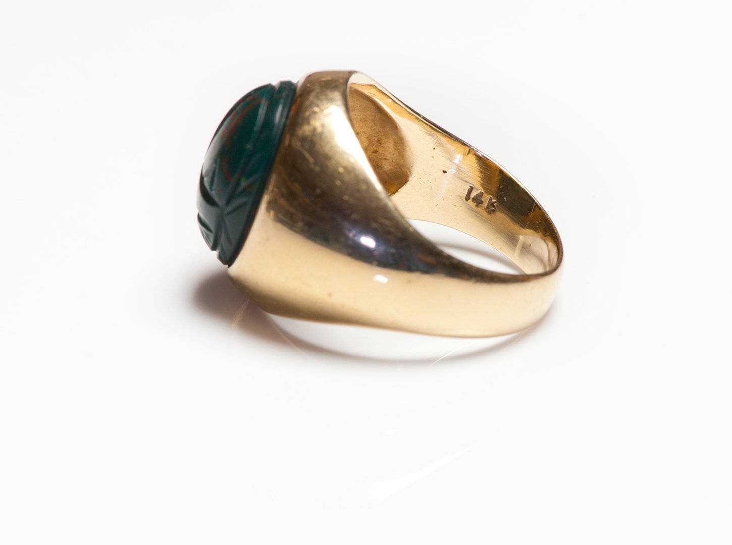 Men's Vintage Gold Bloodstone Scarab Ring