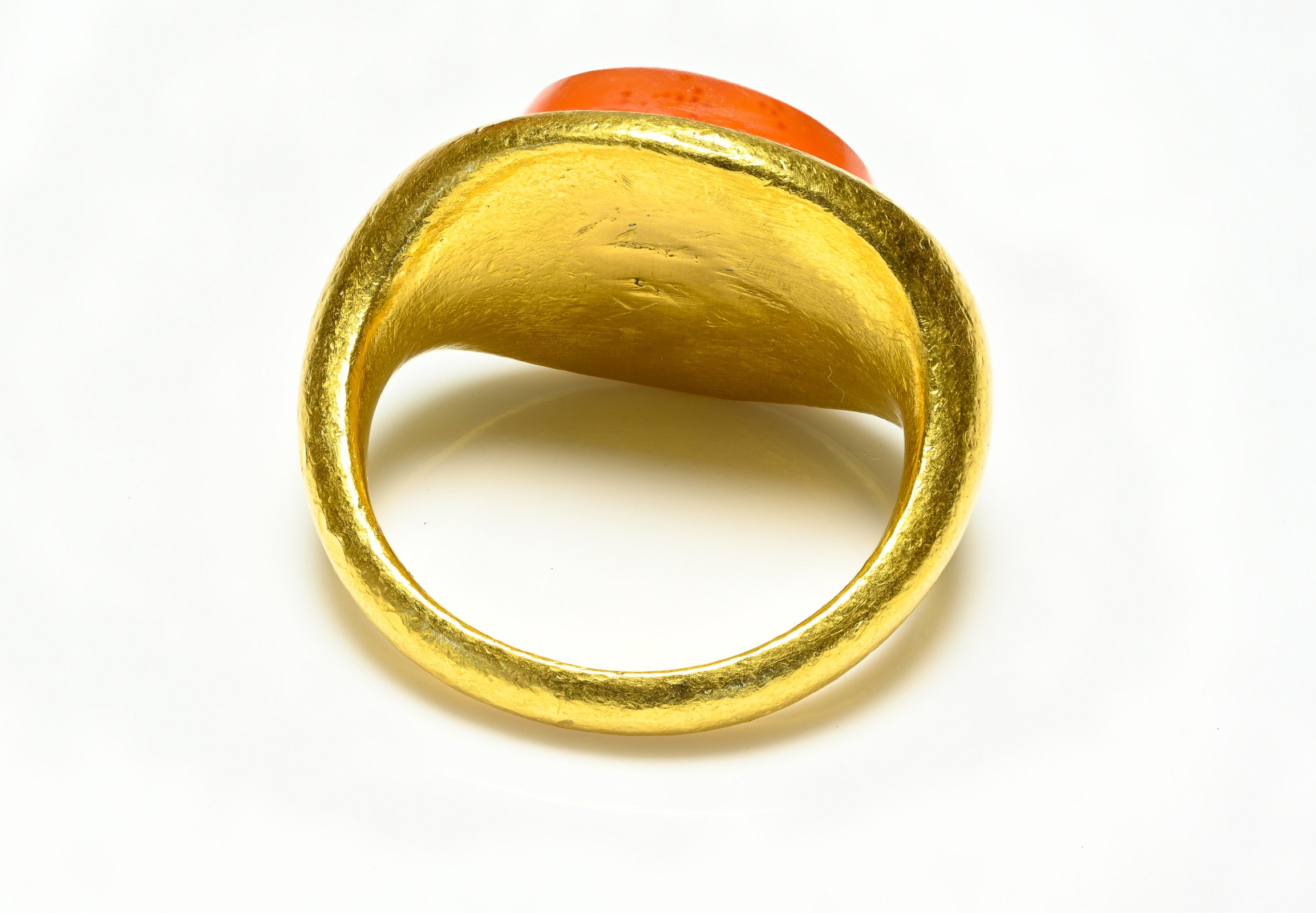 Carnelian Intaglio 24K Gold Men's Ring