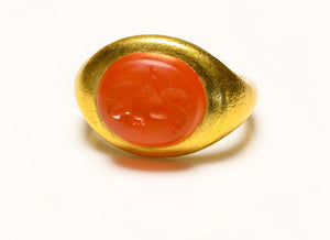 Carnelian Intaglio 24K Gold Men's Ring