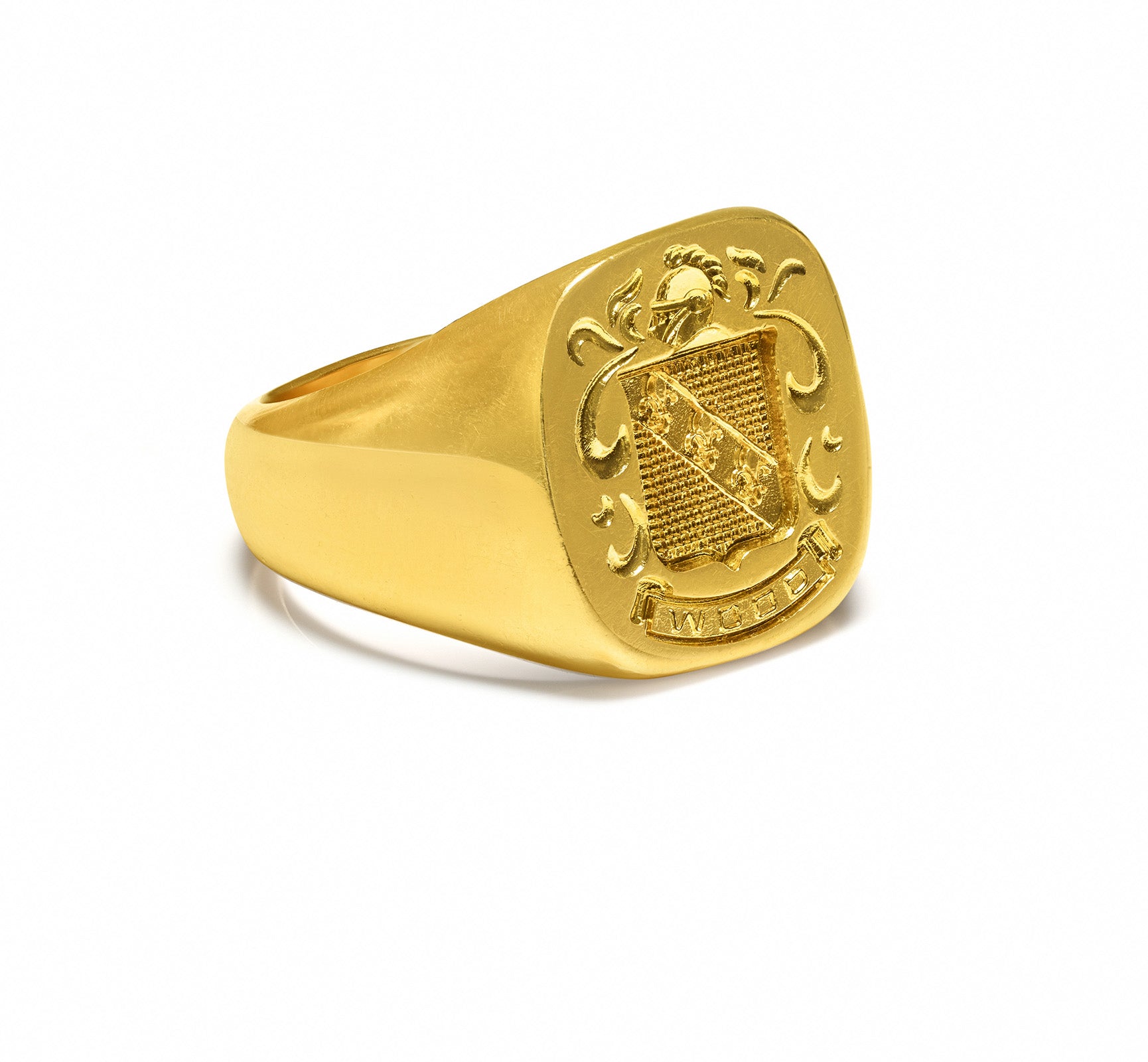 Men’s Gold Heraldic Coat Arms Signet Ring crest